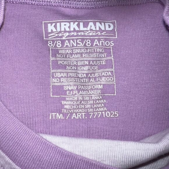 Kirkland Signature Girls Pajama Top Shirt Unicorn Theme Cotton Purple Size 8 - Picture 6 of 7